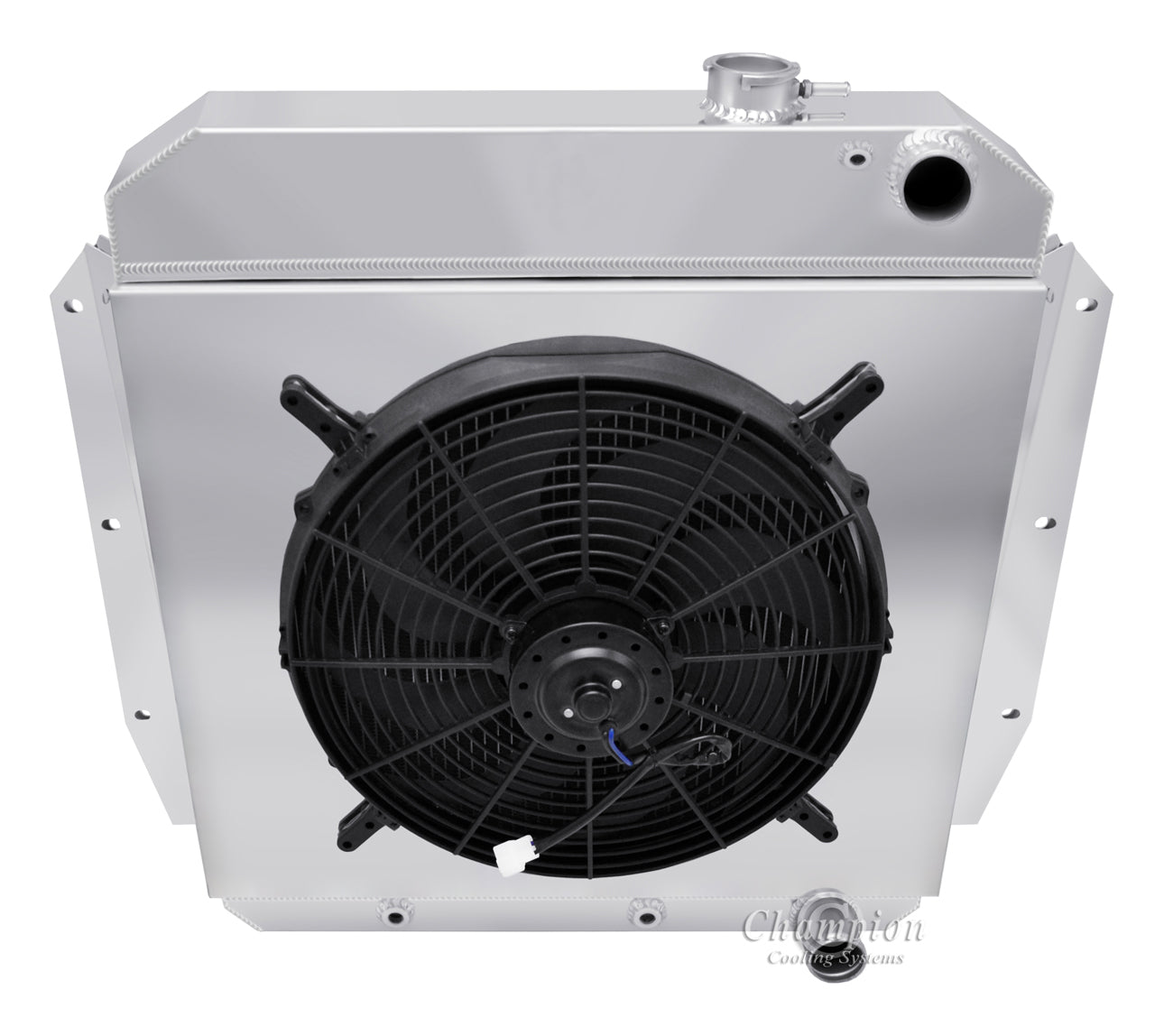 1955-1959 Chevy Truck LS Swap 3-Row Radiator, Shroud, Fan Combo - Champion Radiator