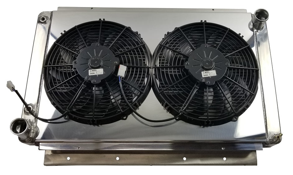 1961-1965 Lincoln Continental 3-Row Radiator, Shroud, Dual Fan Combo - Champion Radiator