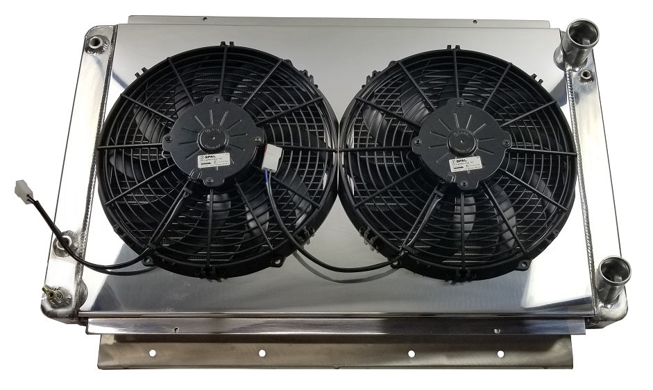 1966-1967 Lincoln Continental LS Swap 3-Row Radiator, Shroud, Dual Fan Combo - Champion Radiator