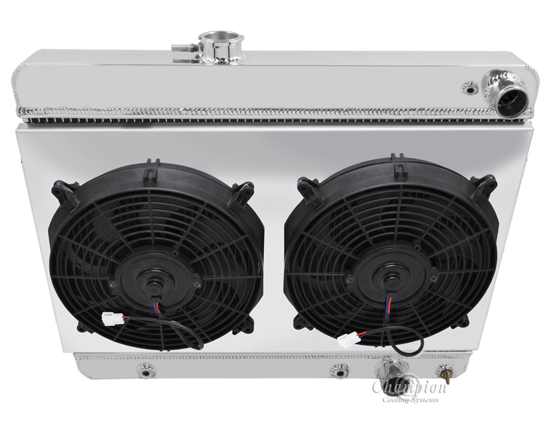 1965-1967 Pontiac GTO LS Swap 3-Row Radiator, Shroud, Dual Fan Combo - Champion Radiator