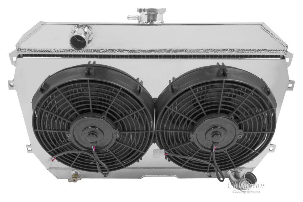 1970-1973 Datsun 240z 3-Row Radiator, Shroud, Dual Fan Combo - Champion Radiator