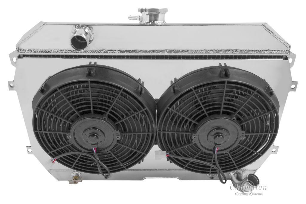 1974-1975 Datsun 260z 3-Row Radiator, Shroud, Dual Fan Combo - Champion Radiator