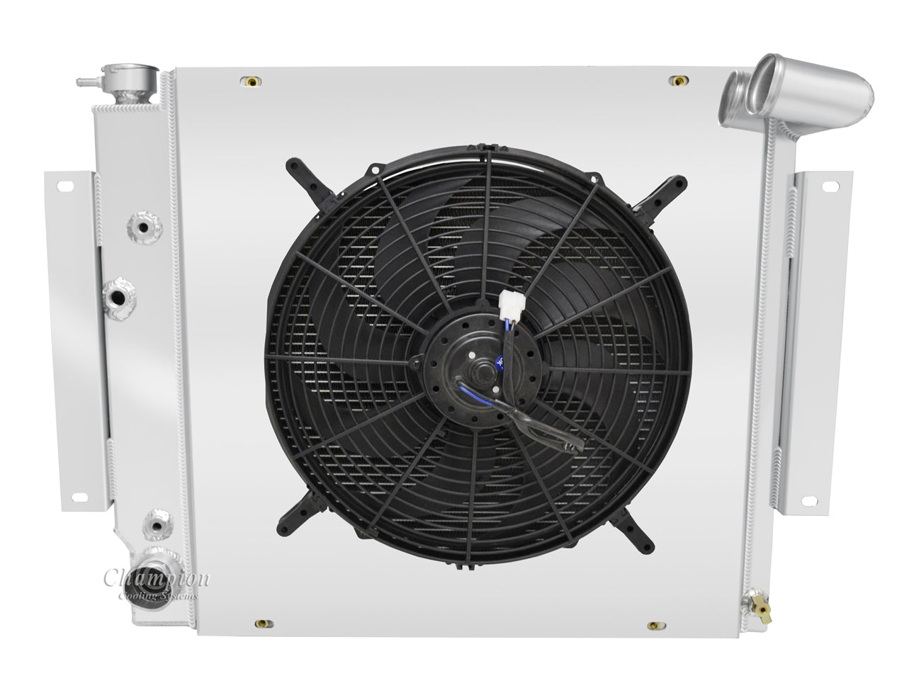 1970-1981 International Scout 3-Row Radiator, Shroud, Fan Combo - Champion Radiator