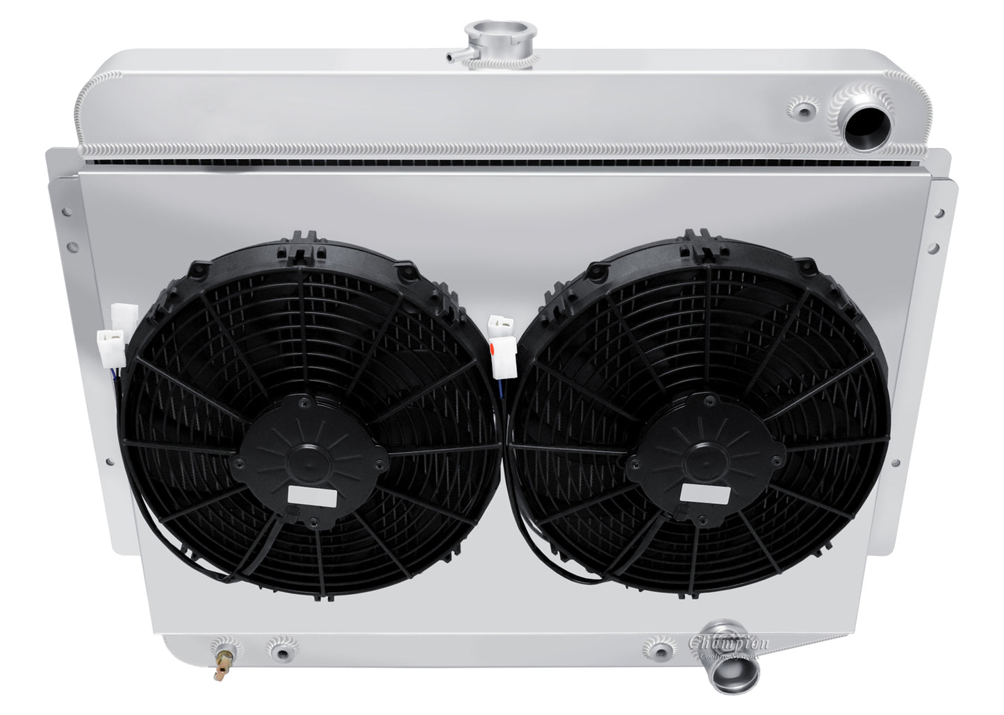 1972-1979 Dodge D100 Truck LS Swap 3-Row Radiator, Shroud, Dual Fan Combo - Champion Radiator