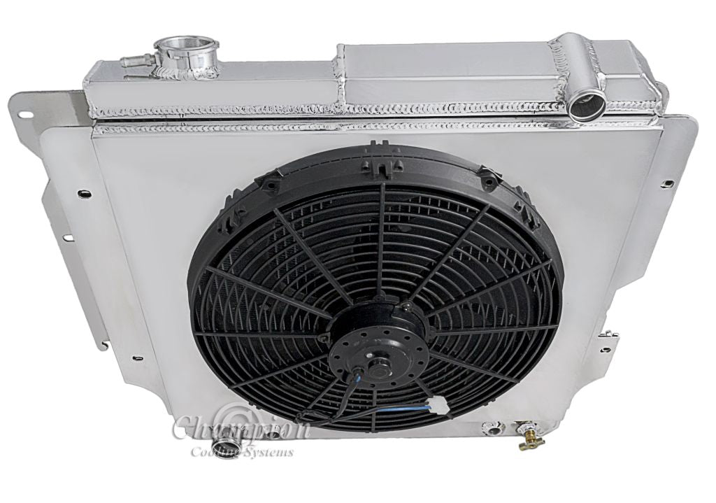 1987-2006 Jeep Wrangler 4-Row Radiator, Shroud, Fan Combo - Champion Radiator