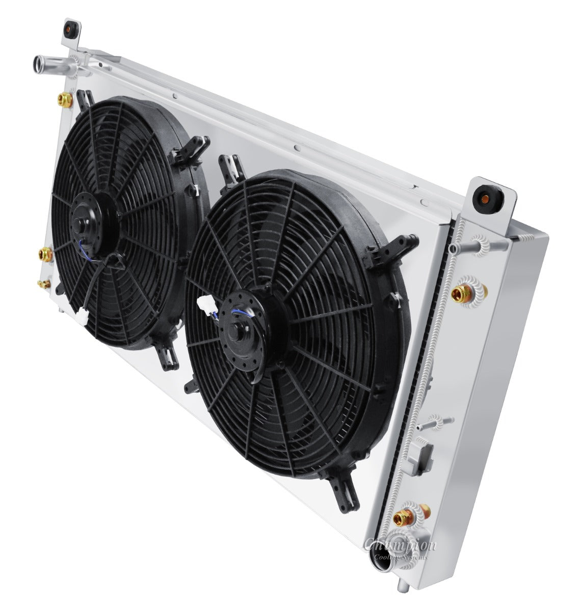 2000-2014 GMC Yukon 3-Row Radiator, Shroud, 16in Dual Fan Combo - Champion Radiator