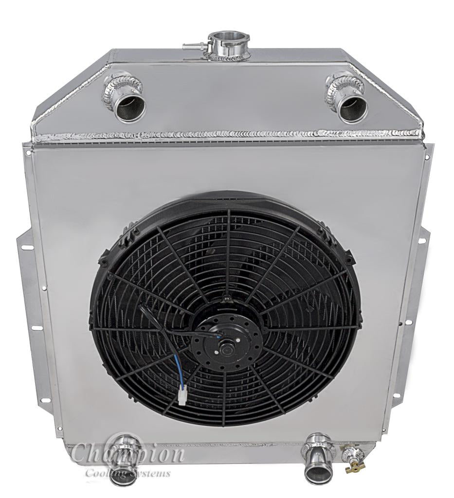 1942-1952 Ford Truck 4-Row Radiator, Shroud, Fan Combo - Flathead Engi ...