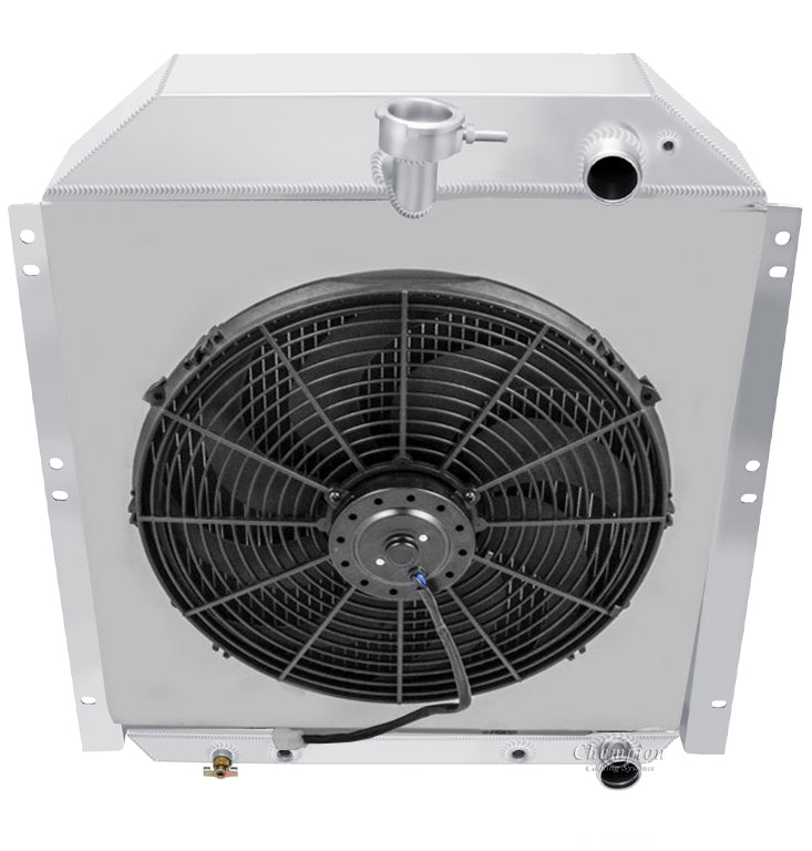 1947-1954 GMC Truck LS Swap 3-Row Radiator, Shroud, Fan Combo - Champion Radiator