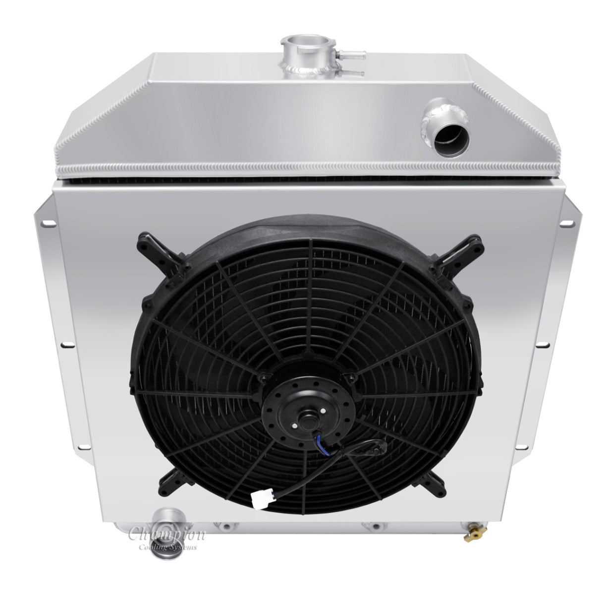 1949-1953 Ford 4-Row Radiator, Shroud, Fan Combo - Champion Radiator