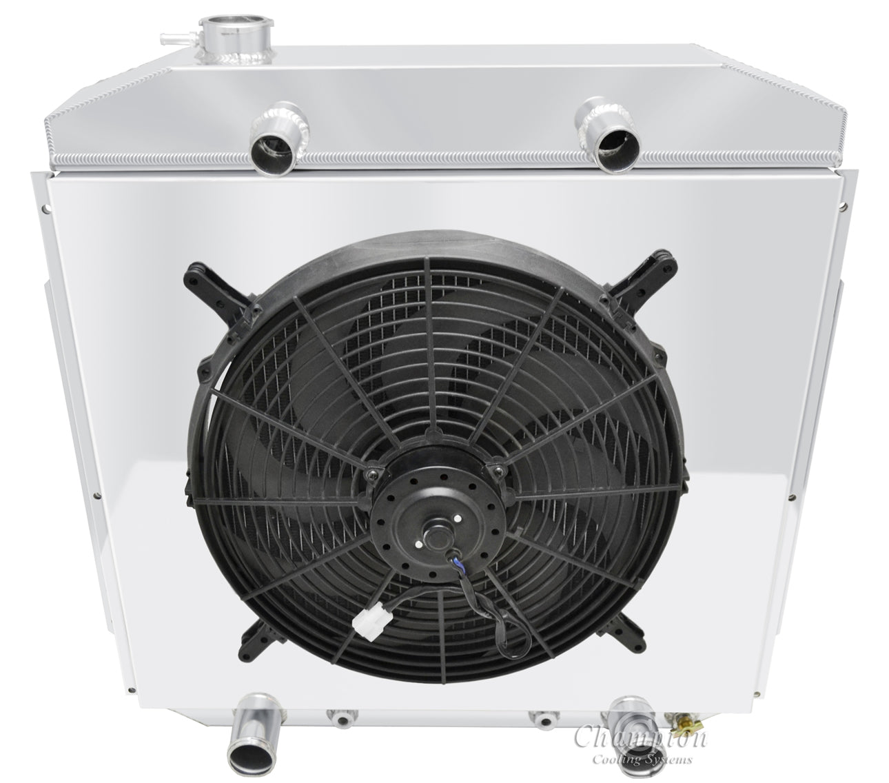 1953-1956 Ford Truck, F100 3-Row Radiator, Shroud, Fan Combo - Flathead Engine - Champion Radiator