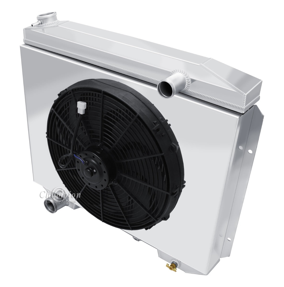 1957 -1959 Ford Club 3-Row Radiator, Shroud, Fan Combo - Champion Radiator