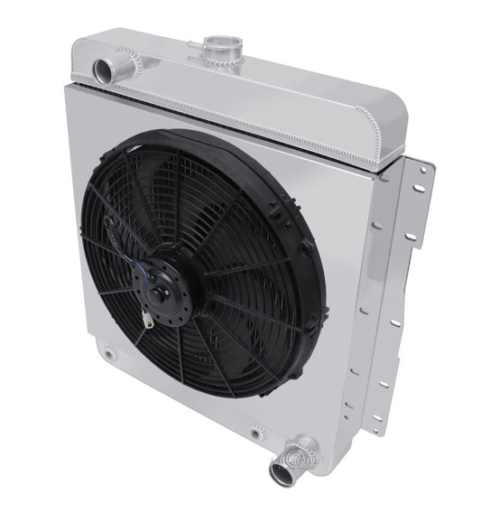 1958 Chevy Impala 3-Row Radiator, Shroud, Fan Combo - Champion Radiator