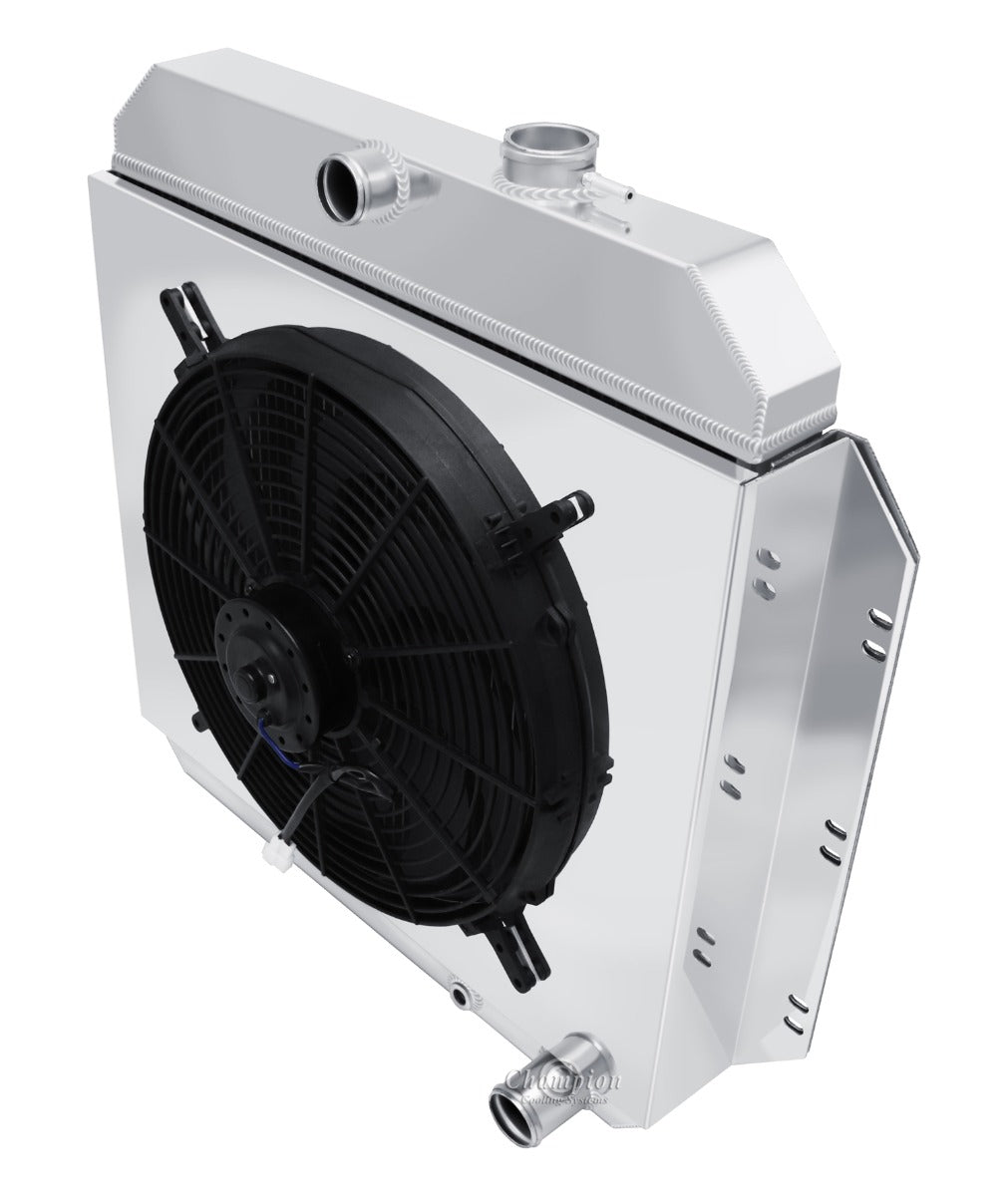 1960-1962 GMC Truck 4-Row Radiator, Shroud, Fan Combo - Champion Radiator