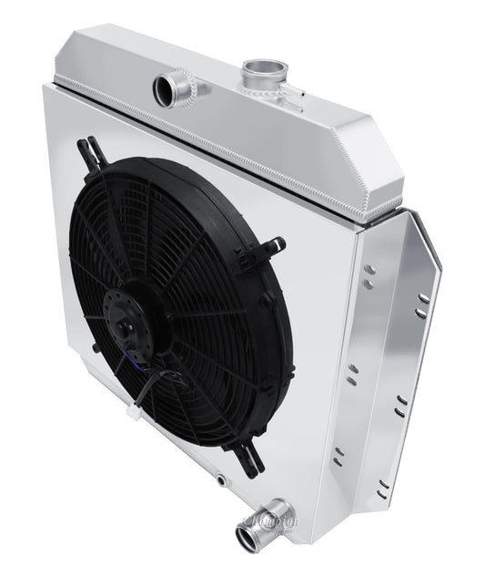 1960-1962 GMC Truck 3-Row Radiator, Shroud, Fan Combo - Champion Radiator