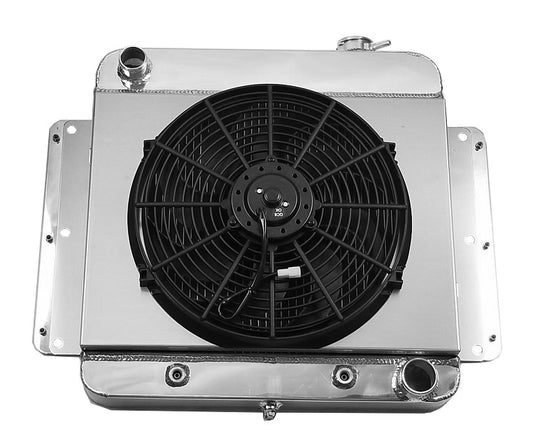 1962-1965 Chevy Nova 2-Row Radiator, Shroud, Fan Combo - 8 Cyl - Champion Radiator