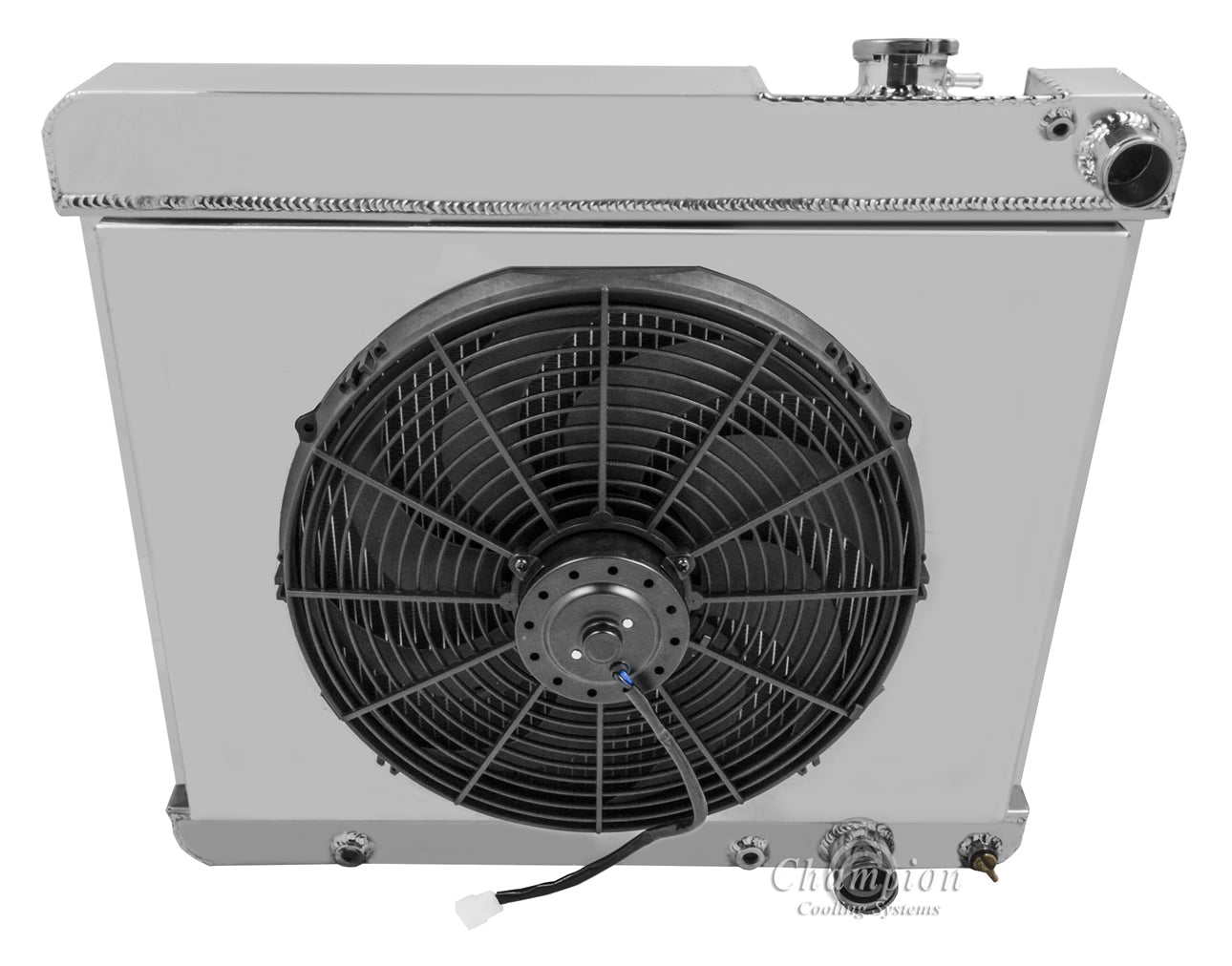 1963-1966 Chevy C10 Truck LS Swap 3-Row Radiator, Shroud, Fan Combo - Champion Radiator