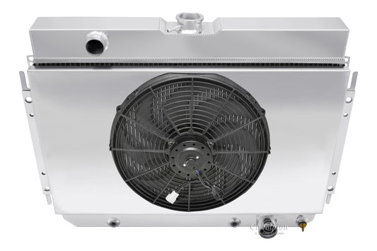 1964-1967 Chevelle 4-Row Radiator, Shroud, Fan Combo - Champion Radiator