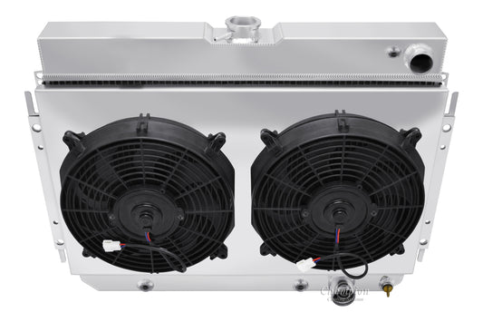 1964-1968 Impala LS Swap 4-Row Radiator, Shroud, Dual Fan Combo - Champion Radiator