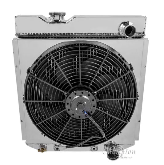 1960-1965 Ford Falcon 2-Row Radiator, Shroud, Fan Combo - Champion Radiator