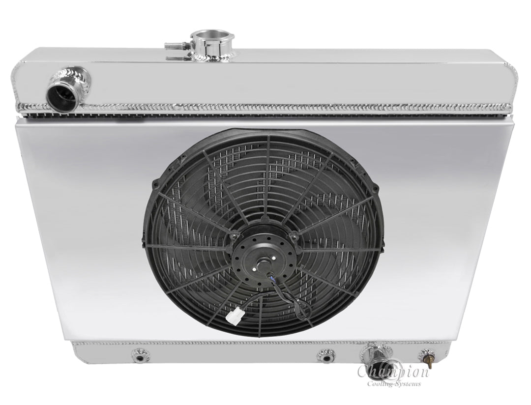 1964-1967 Pontiac Lemans 4-Row Radiator, Shroud, Fan Combo - Champion Radiator