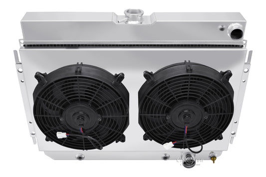 1966-1968 Chevy Caprice LS Swap 3-Row Radiator, Shroud, Dual Fan Combo - Champion Radiator