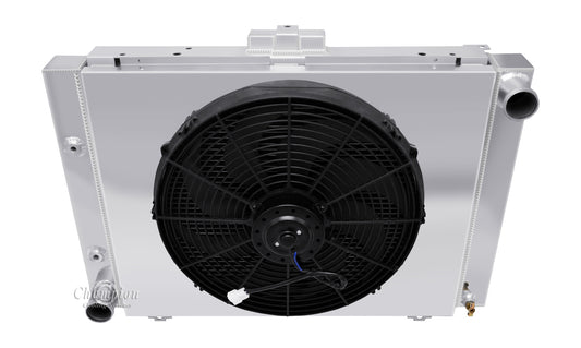 1964 Ford Galaxie 3-Row Radiator, Shroud, Fan Combo - Champion Radiator