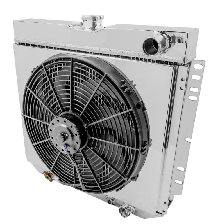 1966-1970 Ford Falcon LS Swap 3-Row Radiator, Shroud, Fan Combo - Cham ...