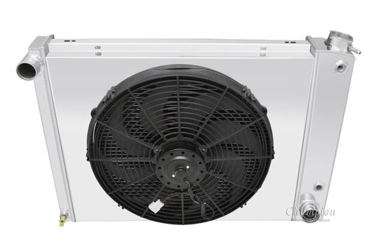 1967-1969 Camaro 3-Row Radiator, Shroud, Fan Combo - Small Block - Champion Radiator