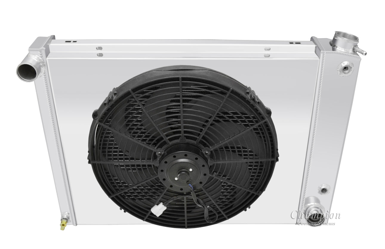 1967-1969 Camaro 4-Row Radiator, Shroud, Fan Combo - Small Block - Champion Radiator
