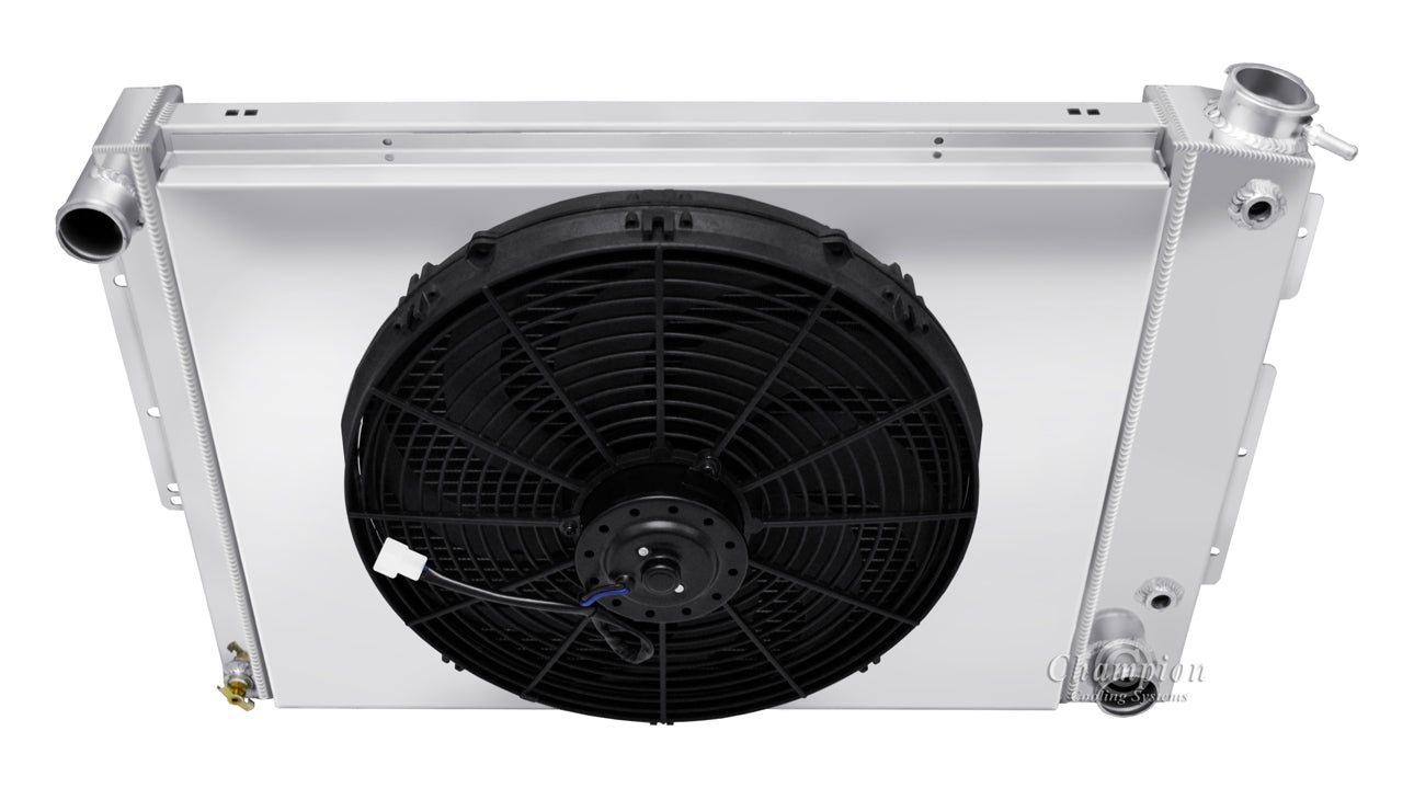 1967-1969 Camaro 3-Row Radiator, Shroud, Fan Combo - Big Block - Champion Radiator