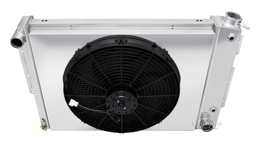 1967-1969 Camaro 4-Row Radiator, Shroud, Fan Combo - Big Block - Champion Radiator