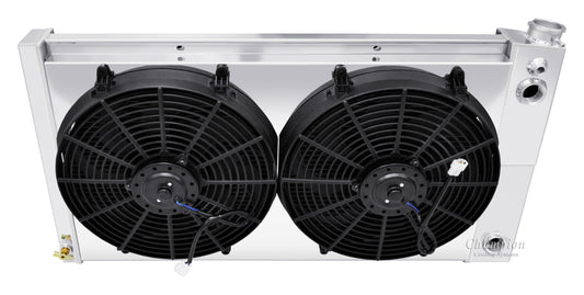 1967-1972 GMC Truck LS Swap 3-Row Radiator, Shroud, Dual Fan Combo - Champion Radiator