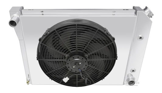 1968-1974 Chevy Nova 3-Row Radiator, Shroud, Fan Combo - Champion Radiator