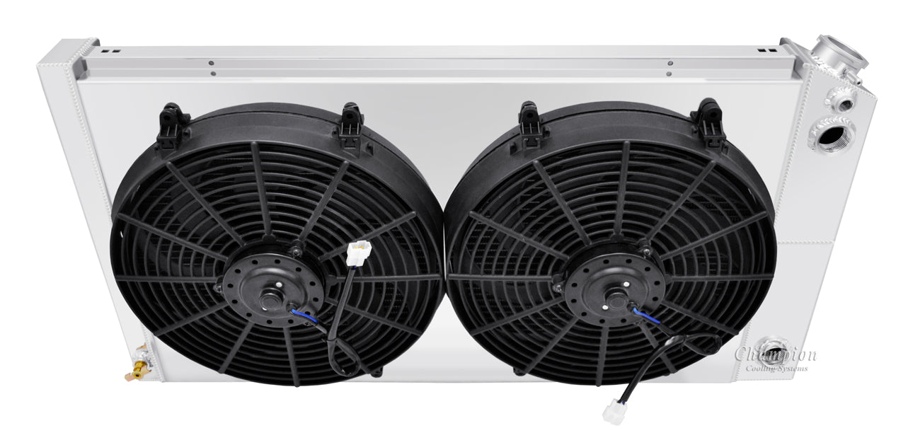 1988-1994 GMC Sierra Truck LS Swap 3-Row Radiator, Shroud, Dual Fan Combo - Champion Radiator