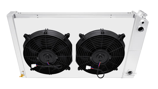 1970-1981 Camaro LS Swap 3-Row Radiator, Shroud, Dual Fan Combo - Champion Radiator