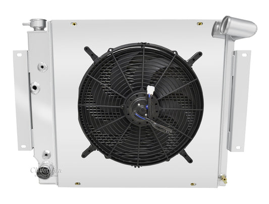 1970-1981 International Scout 3-Row Radiator, Shroud, Fan Combo - Champion Radiator