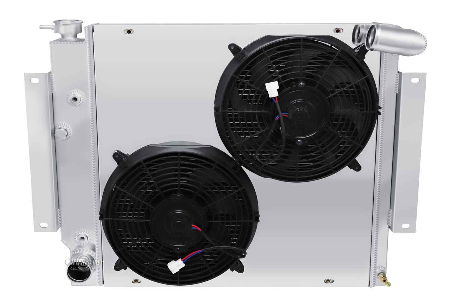 1970-1980 International Scout 3-Row Radiator, Shroud, Dual Fan Combo - Champion Radiator