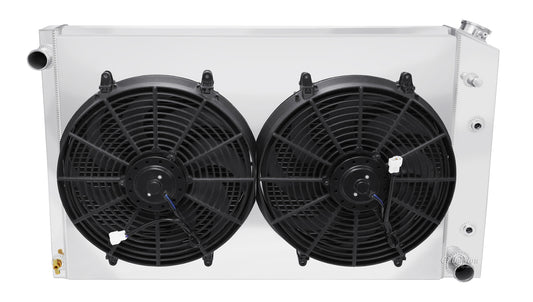 1973-1987 Chevy Blazer 4-Row Radiator, Shroud, Dual Fan Combo - Champion Radiator