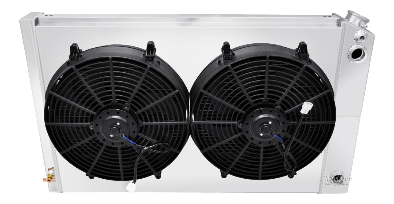 1973-1991 Chevy Blazer LS Swap 3-Row Radiator, Shroud, Dual Fan Combo - Champion Radiator