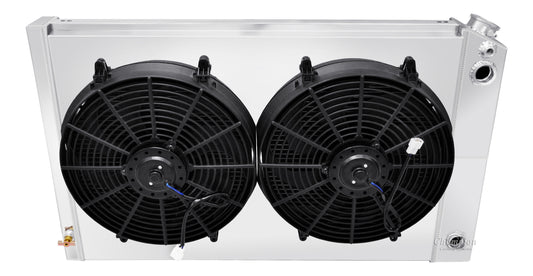 1973-1991 Chevy Blazer LS Swap 3-Row Radiator, Shroud, Dual Fan Combo - Champion Radiator