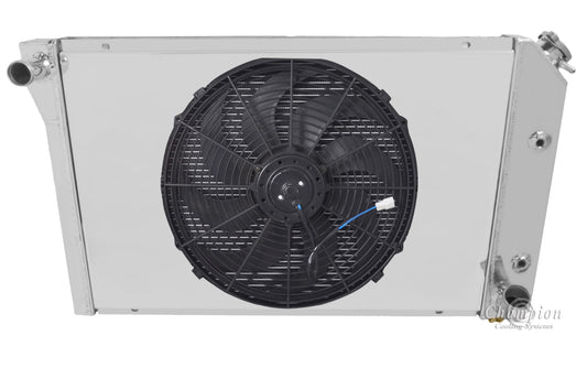 1977-1983 Corvette 2-Row Radiator, Shroud, Fan Combo - Champion Radiator