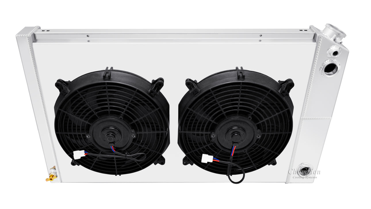 1978-1987 Oldsmobile Cutlass LS Swap 3-Row Radiator, Shroud, Dual Fan Combo - Champion Radiator