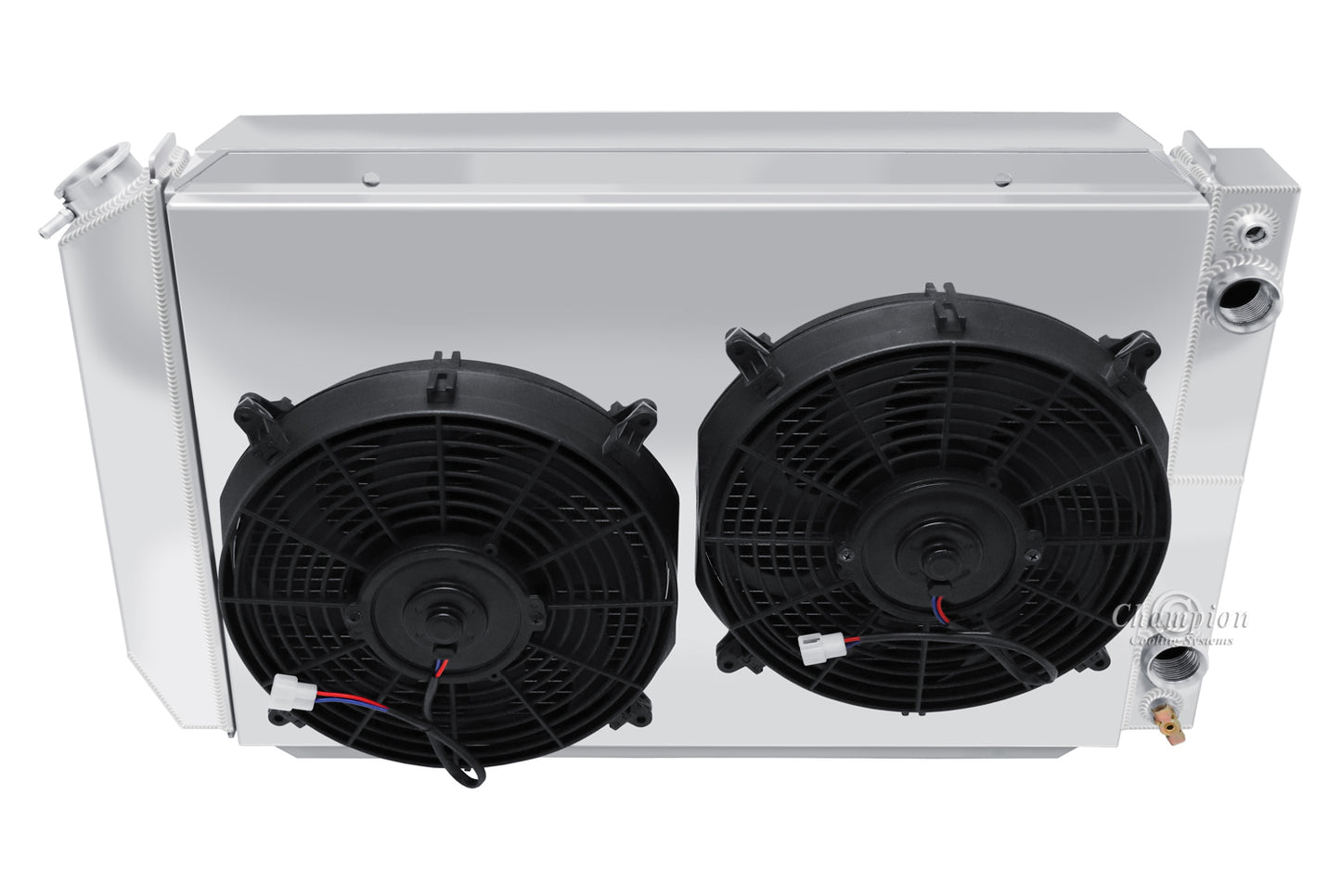 1979-1993 Mustang LS Swap 3-Row Radiator, Shroud, Dual Fan Combo - Champion Radiator