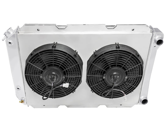 1981- 1984 Ford Bronco 3-Row LS Swap Radiator, Shroud, Dual Fan Combo - Champion Radiator