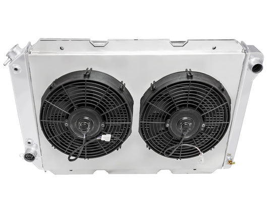 1981- 1984 Ford F150 Truck 3-Row Radiator, Shroud, Dual Fan Combo - Champion Radiator