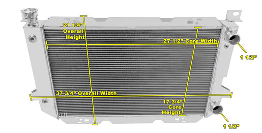 1985-1997 Ford Bronco 3-Row LS Swap Radiator - Champion Radiator
