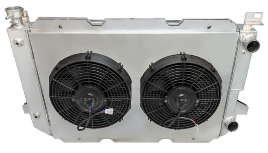 1985-1997 Ford Bronco 3-Row LS Swap Radiator, Shroud, Dual Fan Combo - Champion Radiator