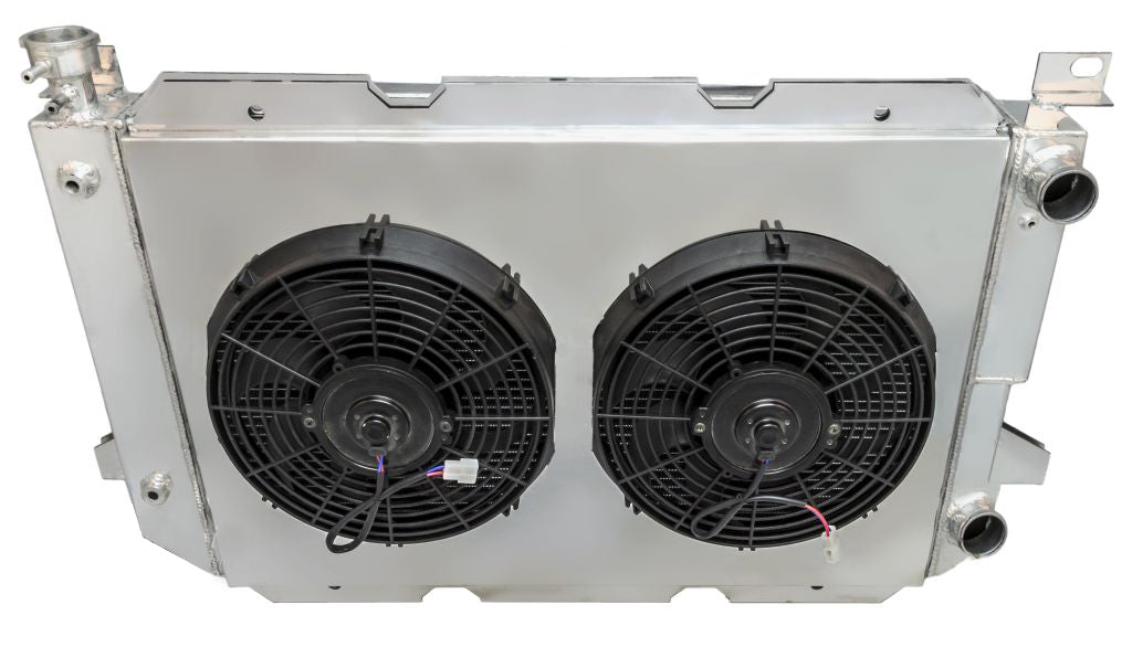 1985-1997 Ford F150 Truck 3-Row LS Swap Radiator, Shroud, Dual Fan Combo - Champion Radiator