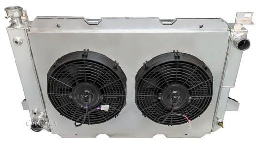 1985-1997 Ford Truck 3-Row Radiator, Shroud, Dual Fan Combo - Champion Radiator