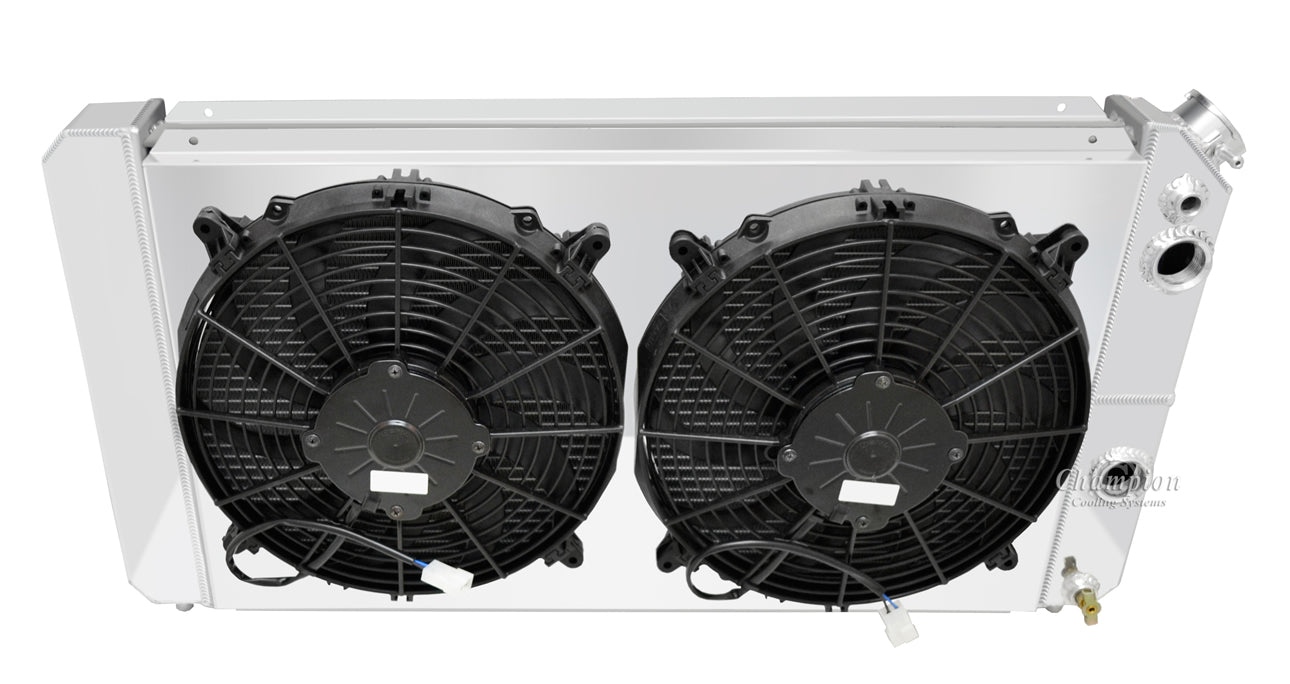 1996-2005 Chevy Blazer LS Swap 3-Row Radiator, Shroud, Dual Fan Combo - Champion Radiator